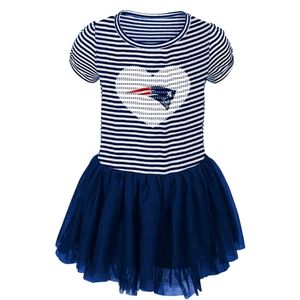 Toddler Navy/White Patriots Tutu Sequin Dres